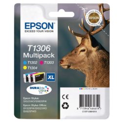 Epson Stag T1306XL DURABrite Ultra Ink, High Yield Ink Cartridge, Cyan, Magenta, Yellow Multipack, C13T13064010